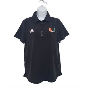 Adidas Mens University Of Miami UM Performance Shirt Size Medium Primegreen Logo